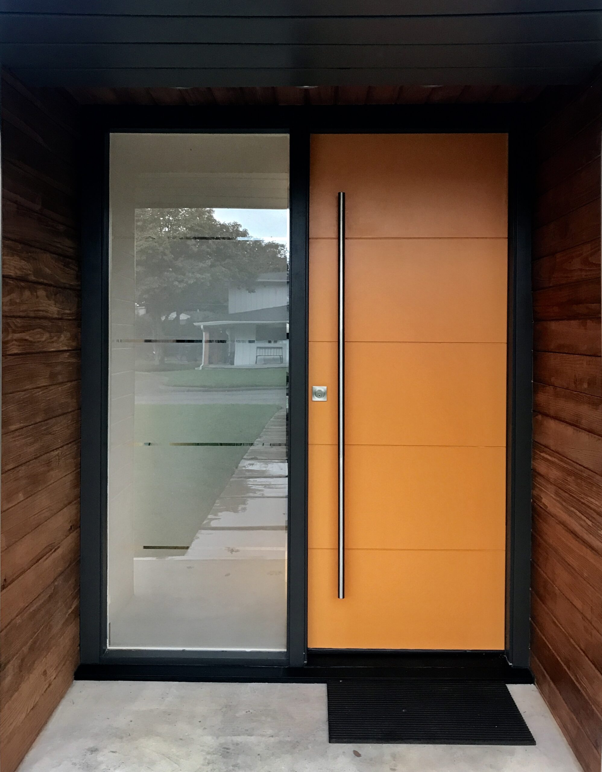 orange painted door