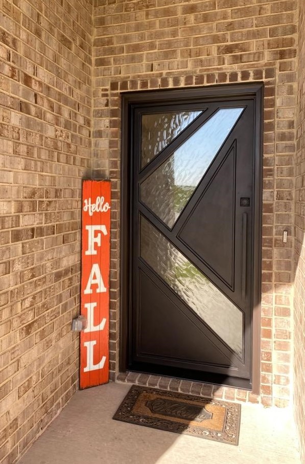 Custom Geometric Entry Iron Door