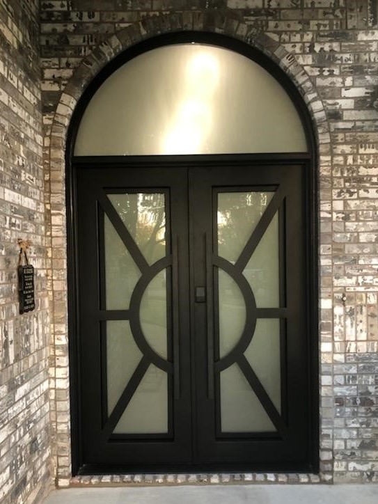 Entry Double Door Sunburst with Transom