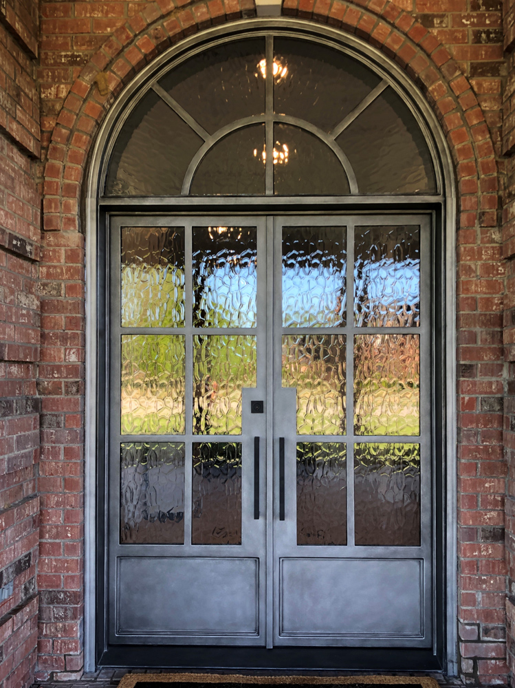 Thin Profile Double Door with Sunburst Radius Transom