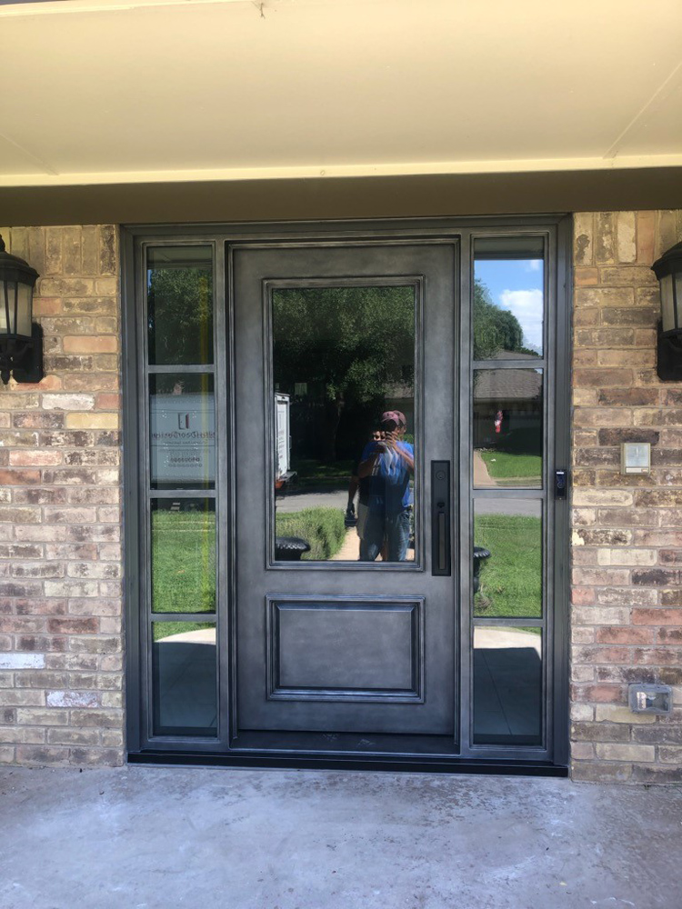 Single Iron Door with 2 Sidelites