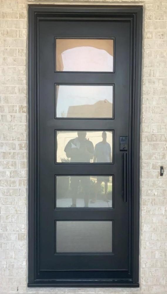 Modern 5 Lite Stacked Iron Door