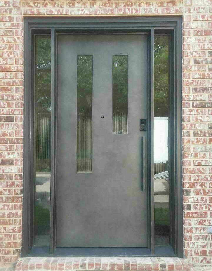 Modern Iron Door with Sidelites