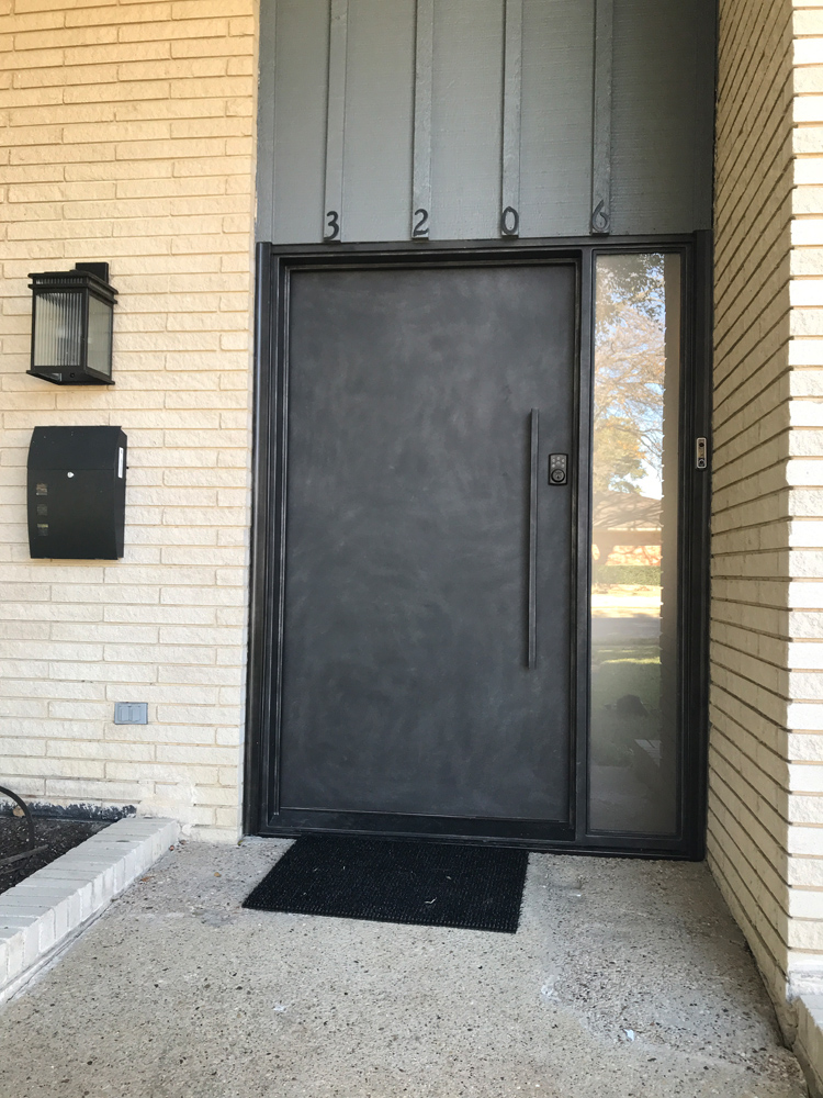 Flush Solid Steel Door with 1 Sidelite
