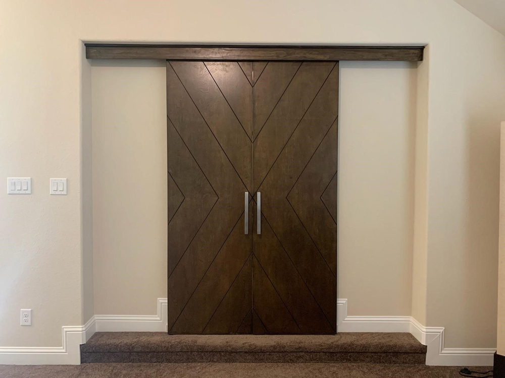 stained sliding barn door