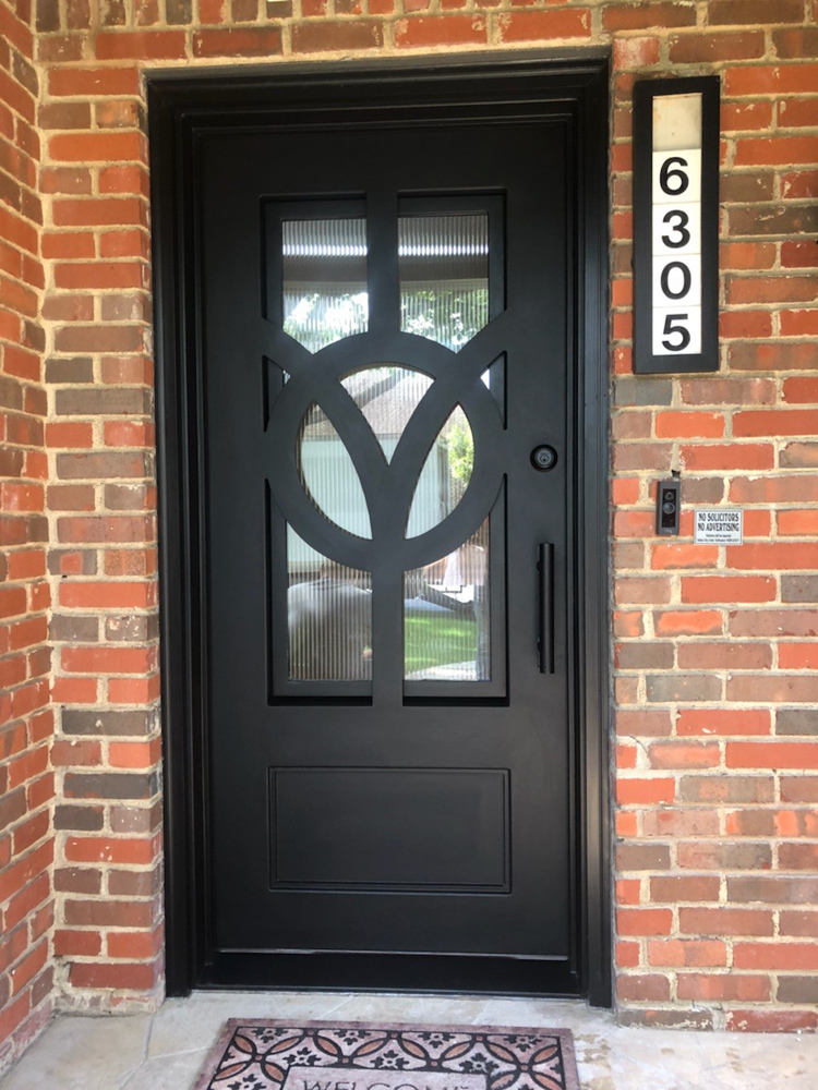 Custom Iron Door with Laser Cut Design