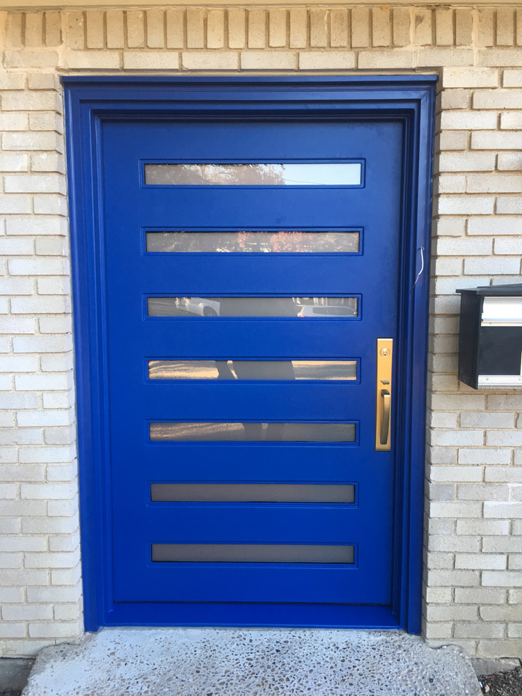 blue iron door