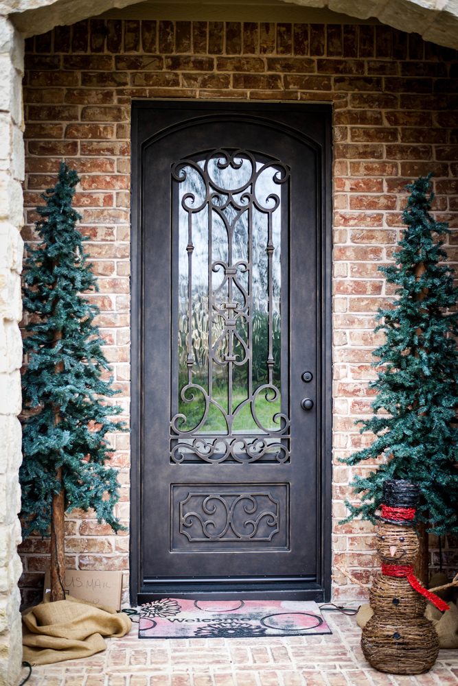 Traditional Iron Door with Scrolls