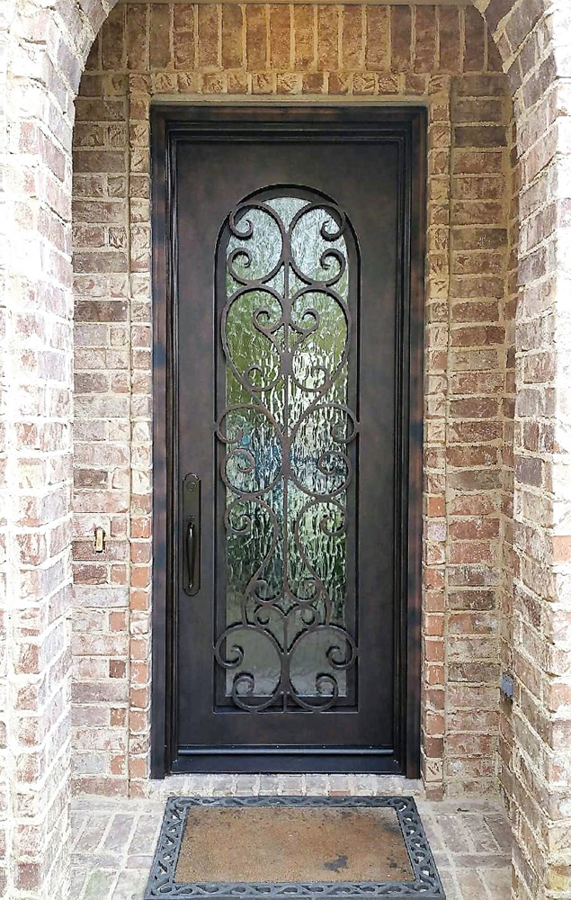 Entry Iron Door with Scrolls