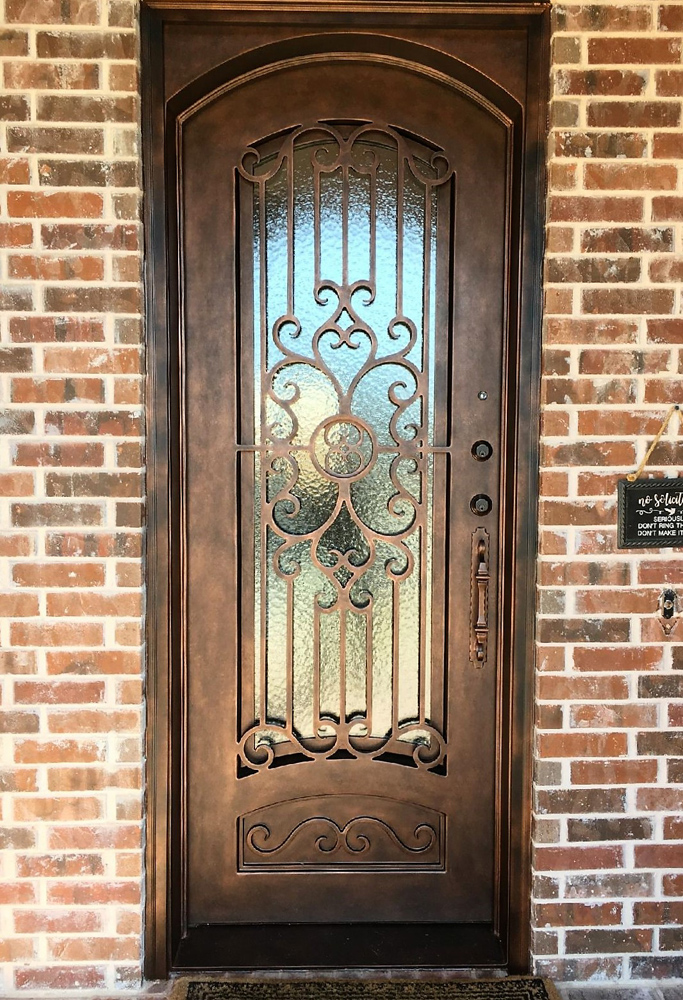 Traditional Iron Door with Scrolls